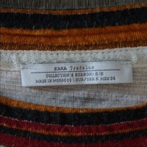 ZARA Trafaluc Brown/Red Pullover Sweater Size Small - Picture 4 of 4